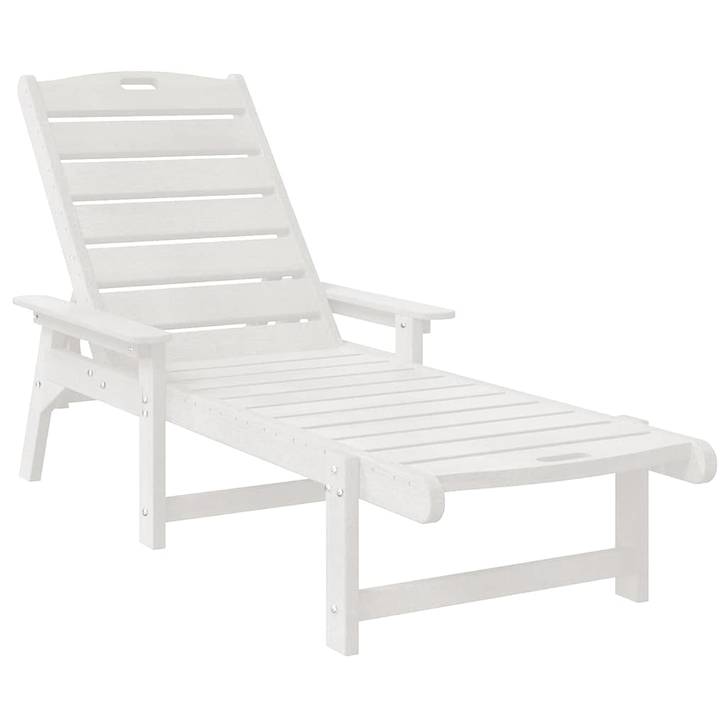 vidaXL Sonnenliege 2 pcs Weiß 195,5 x 53 x 98,5 cm Polyethylen