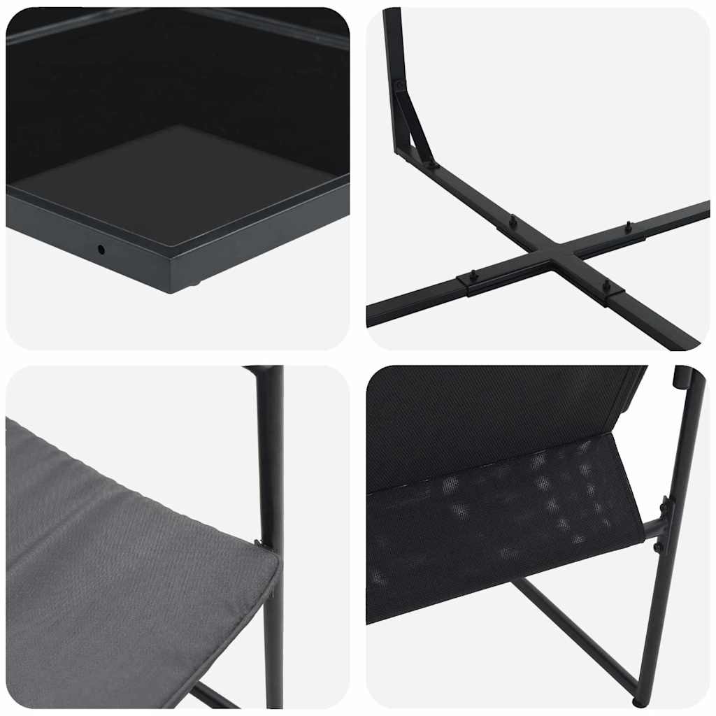 Garten Essgruppe 5 pcs Schwarz Stahl