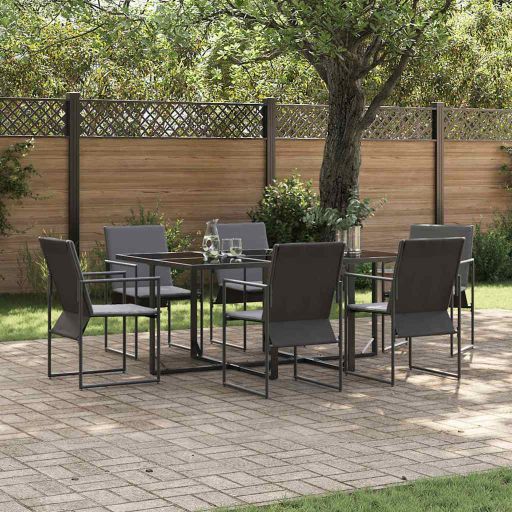Garten Essgruppe 5 pcs Schwarz Stahl