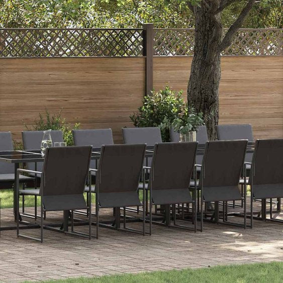 Garten Essgruppe 9 pcs Schwarz Stahl