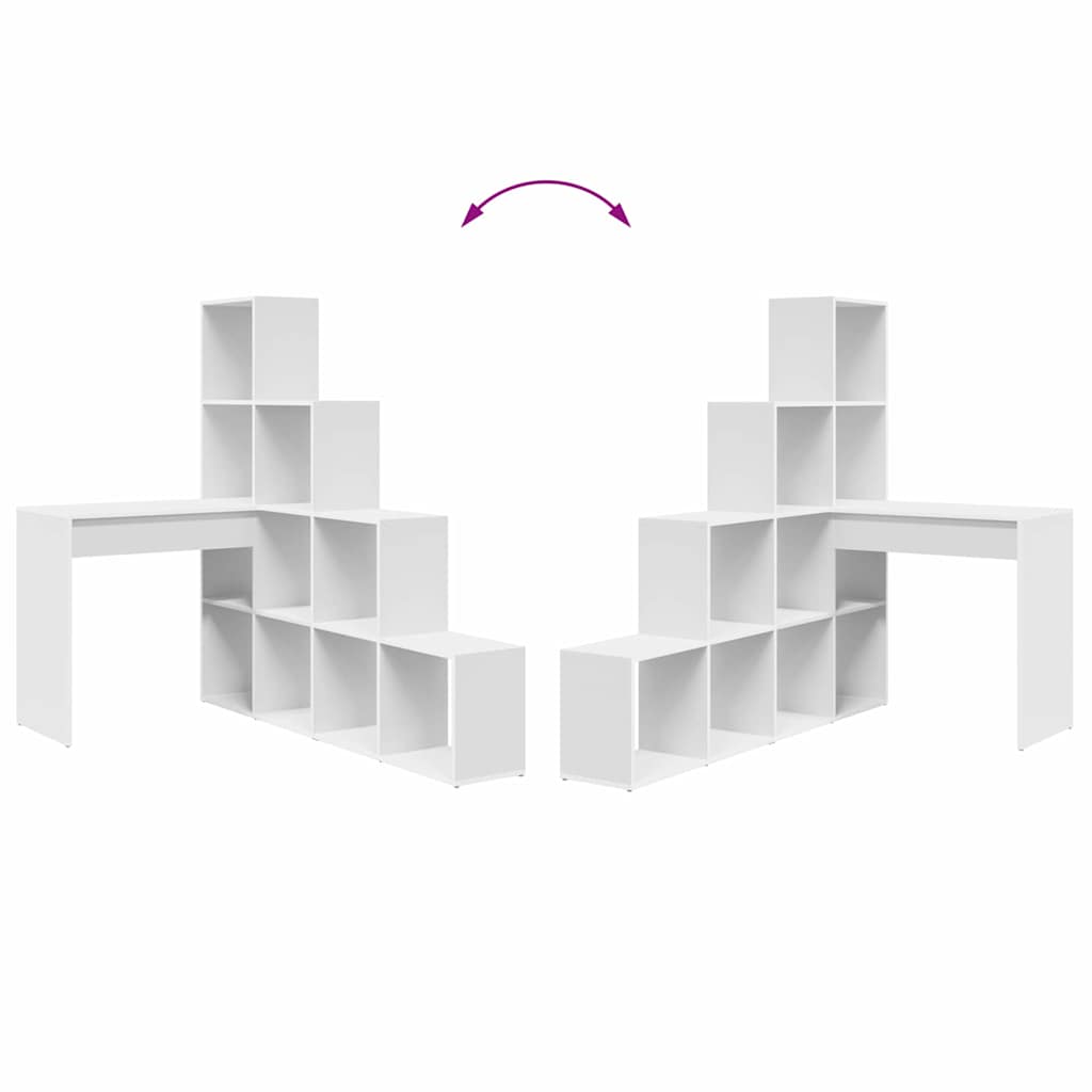 vidaXL Eck-Schreibtisch Weiß 101,5 x 149,5 x 149,5 cm Holzwerkstoff