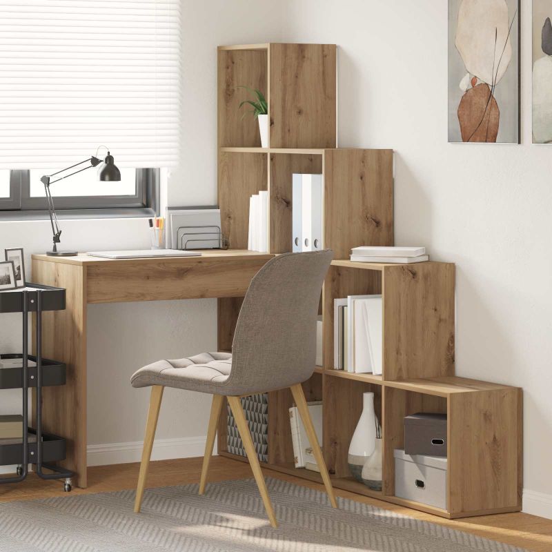 vidaXL Eck-Schreibtisch Weiß 101,5 x 149,5 x 149,5 cm Holzwerkstoff