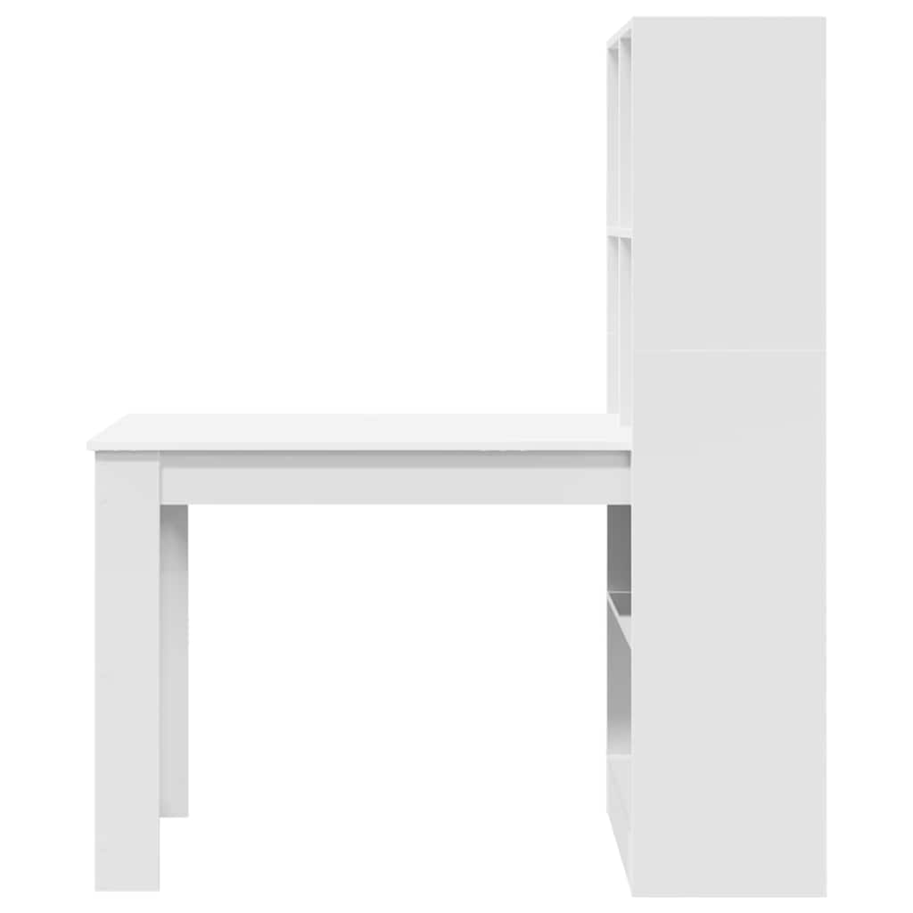 vidaXL Schreibtisch mit Regal Weiß 122 x 67 x 145 cm Holzwerkstoff