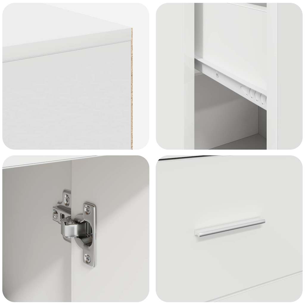 vidaXL Eck-Schreibtisch mit Schubladen Weiß 102 x 88 x 75 cm