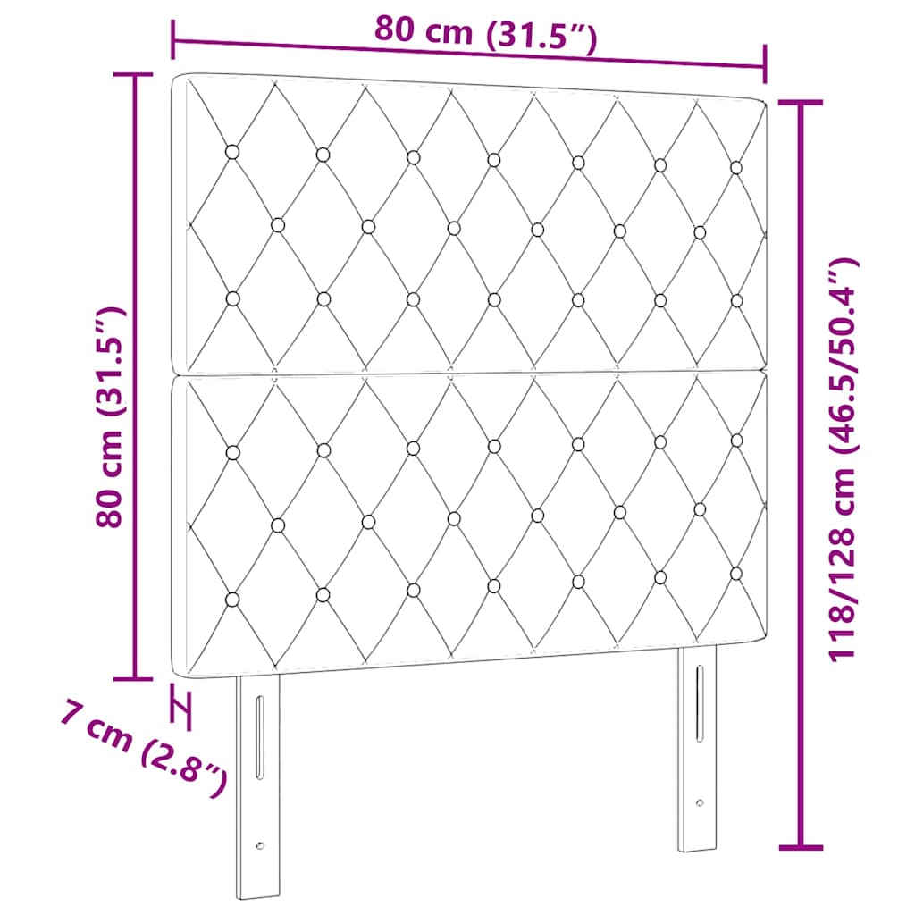 vidaXL Kopfteil mit Kopfteil Hellgrau 80 cm Kunstleder