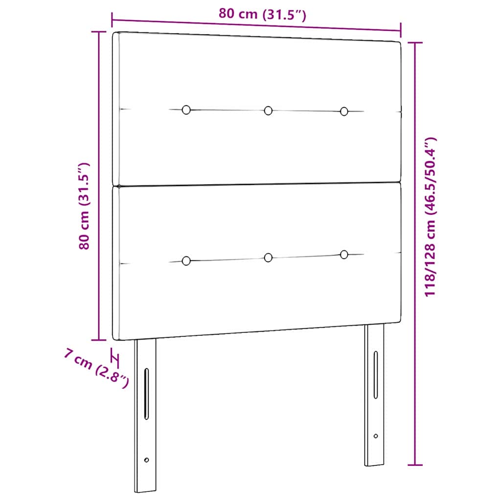 vidaXL Kopfteil mit Kopfteil Hellgrau 80 cm Kunstleder