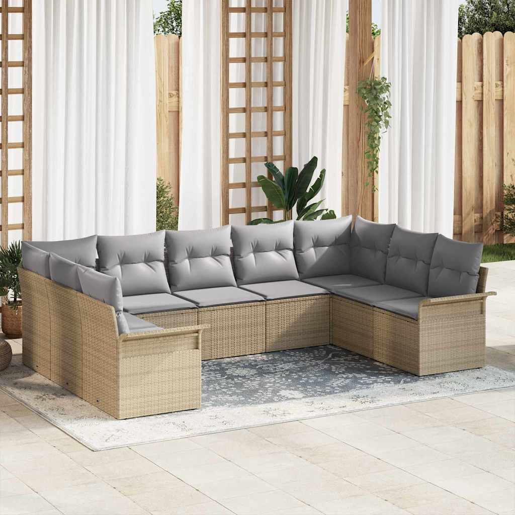 Gartensofa-set mit Kissen Schwarz Poly-Rattan
