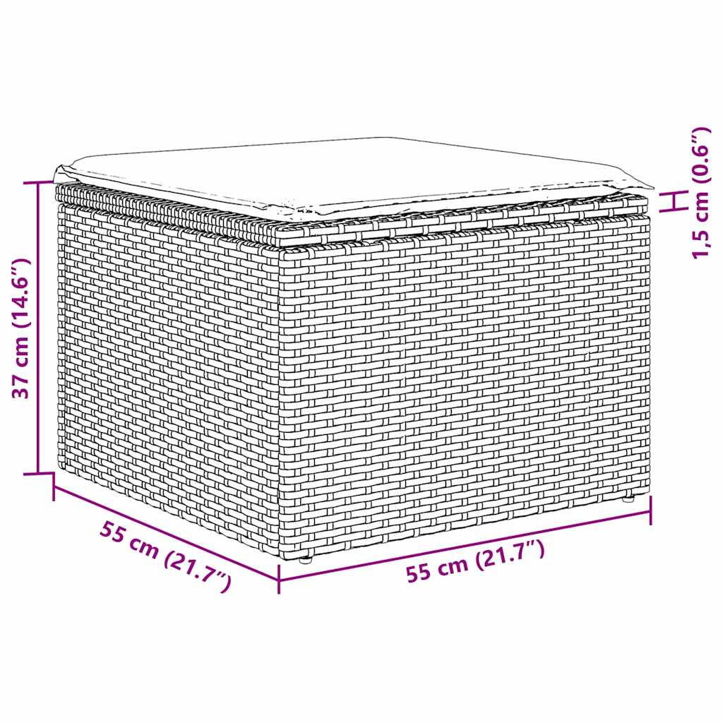 Gartensofa-set Schwarz Poly-Rattan