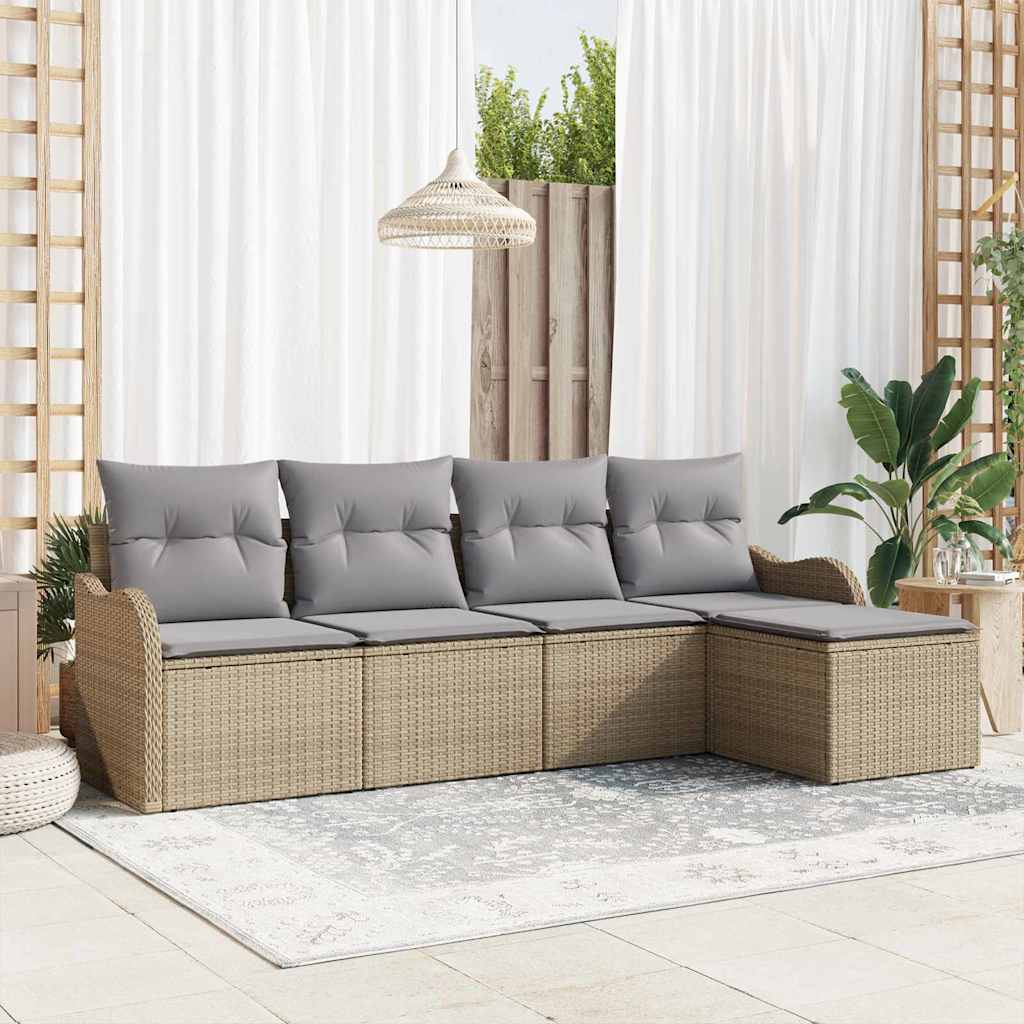Gartensofa-set Schwarz Poly-Rattan