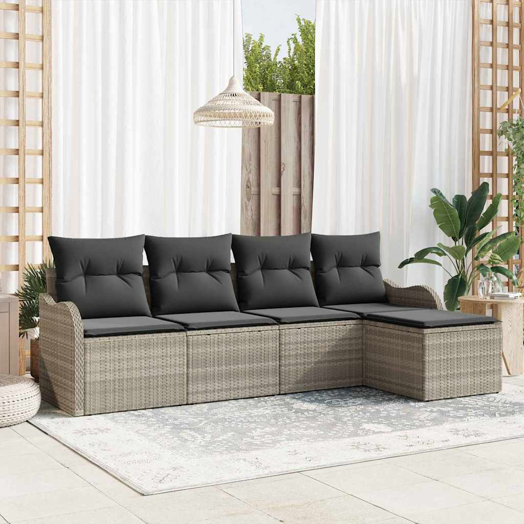 Gartensofa-set Schwarz Poly-Rattan
