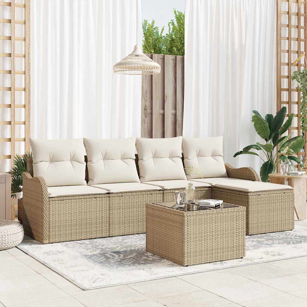 Gartensofa-set Schwarz Poly-Rattan