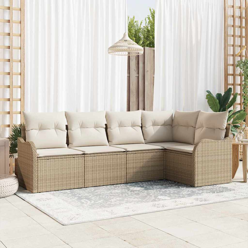 Gartensofa-set Schwarz Poly-Rattan
