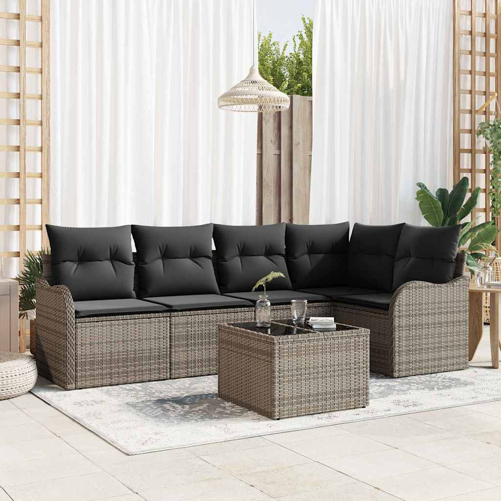 Gartensofa-set Schwarz Poly-Rattan