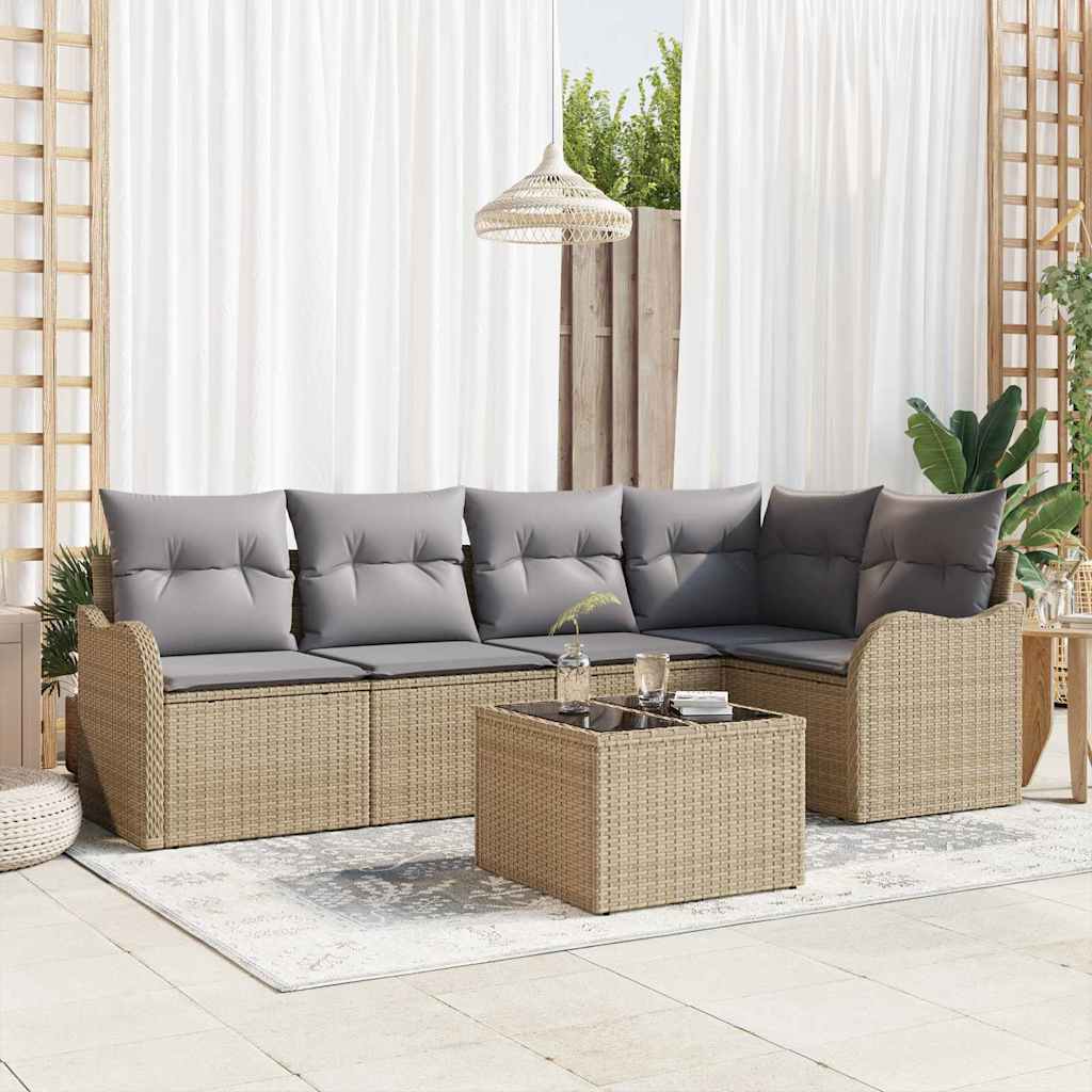 Gartensofa-set Schwarz Poly-Rattan