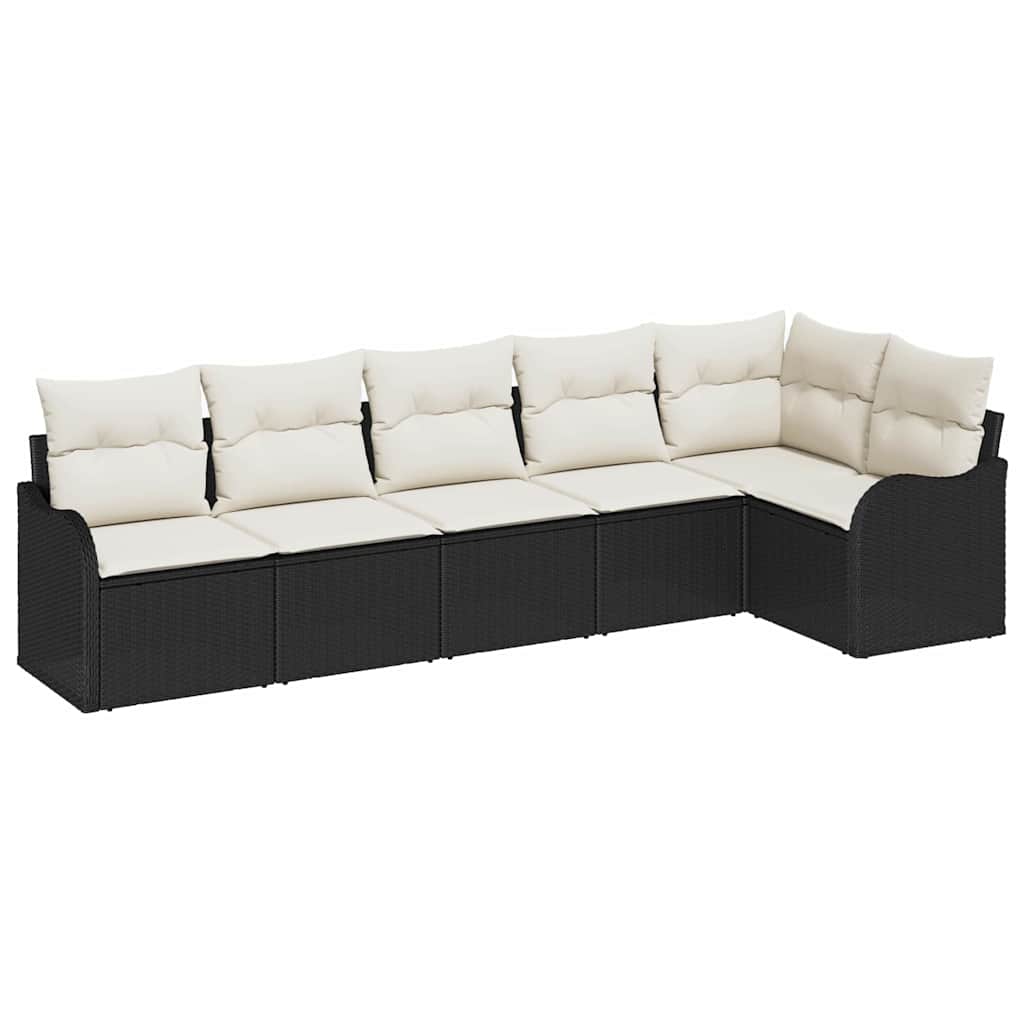 Gartensofa-set Schwarz Poly-Rattan