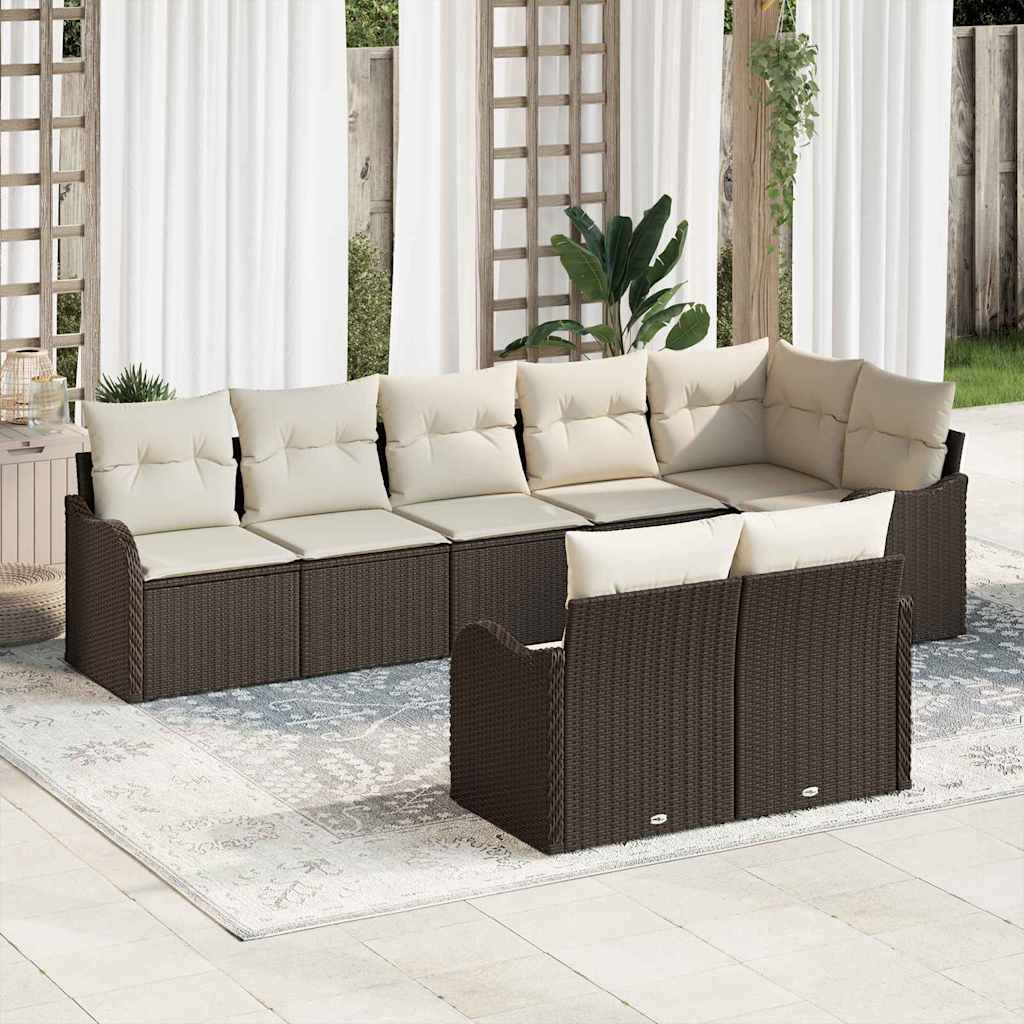 Gartensofa-set 8 pcs Schwarz Poly-Rattan