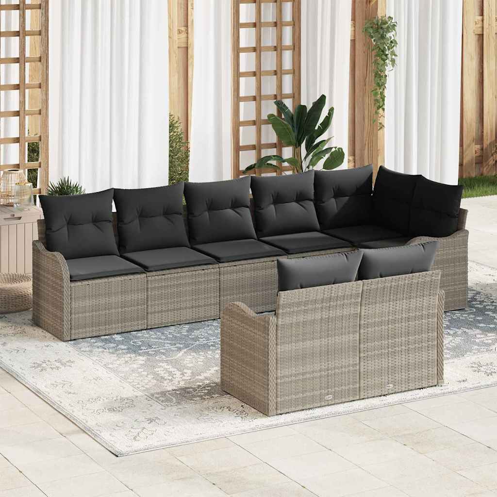 Gartensofa-set 8 pcs Schwarz Poly-Rattan