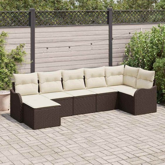 Gartensofa-set Schwarz Poly-Rattan