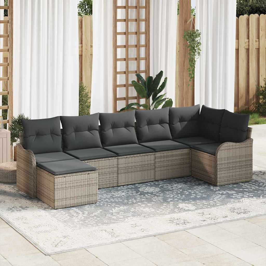Gartensofa-set Schwarz Poly-Rattan