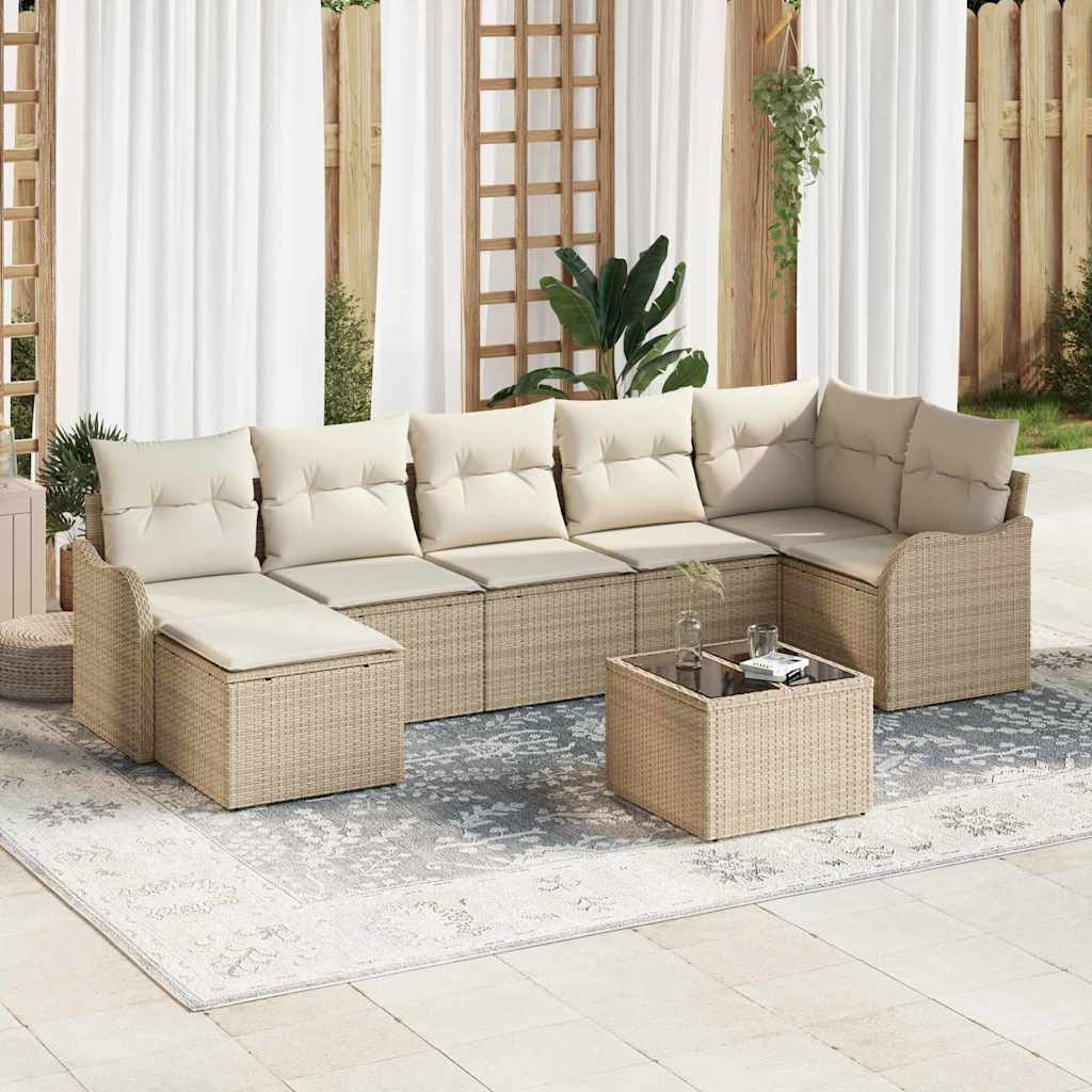 Gartensofa-set Schwarz Poly-Rattan