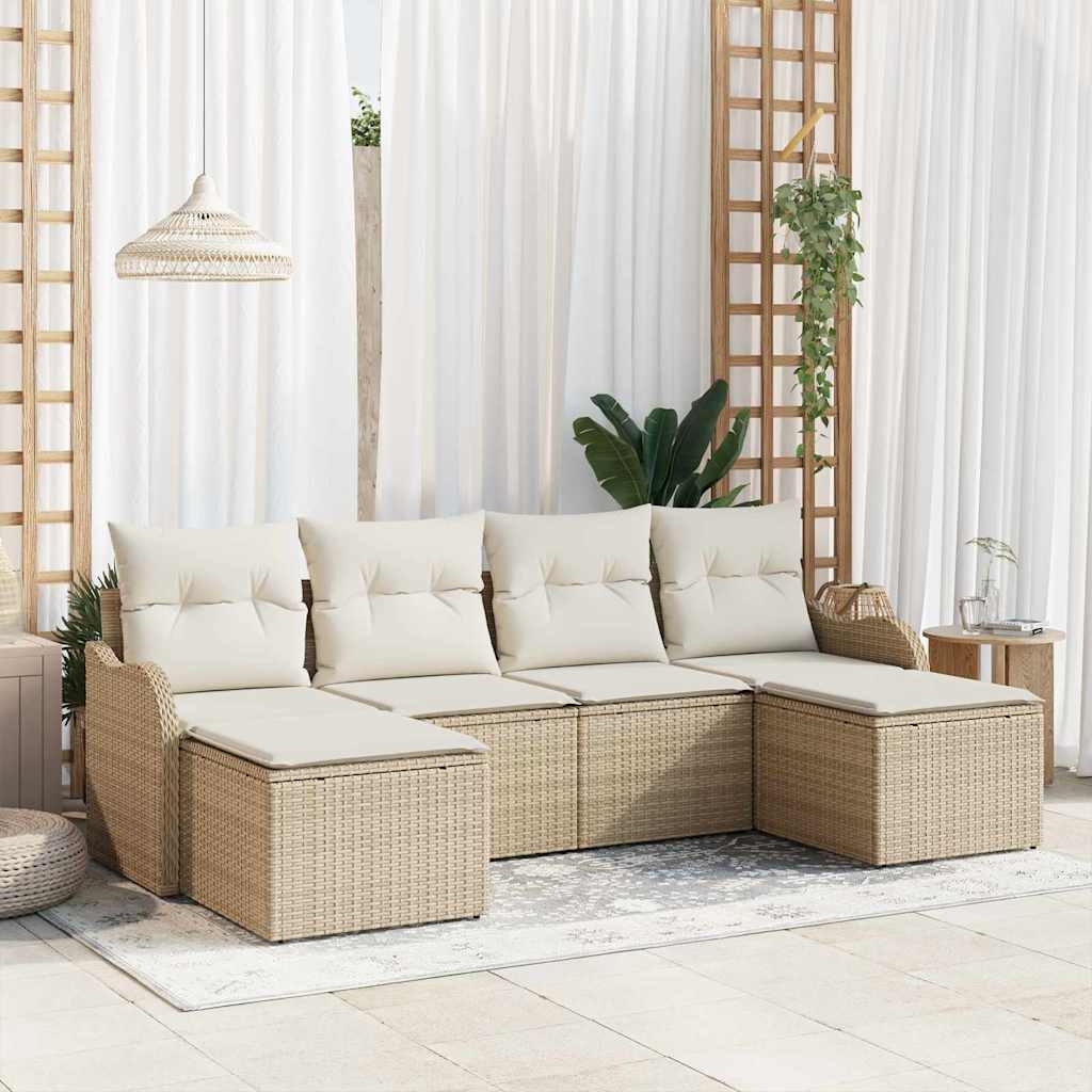 Gartensofa-set Schwarz Poly-Rattan