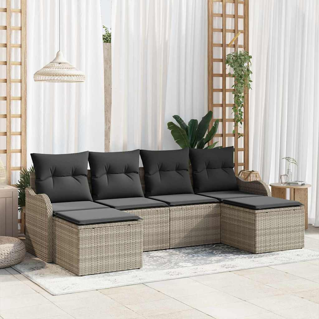 Gartensofa-set Schwarz Poly-Rattan