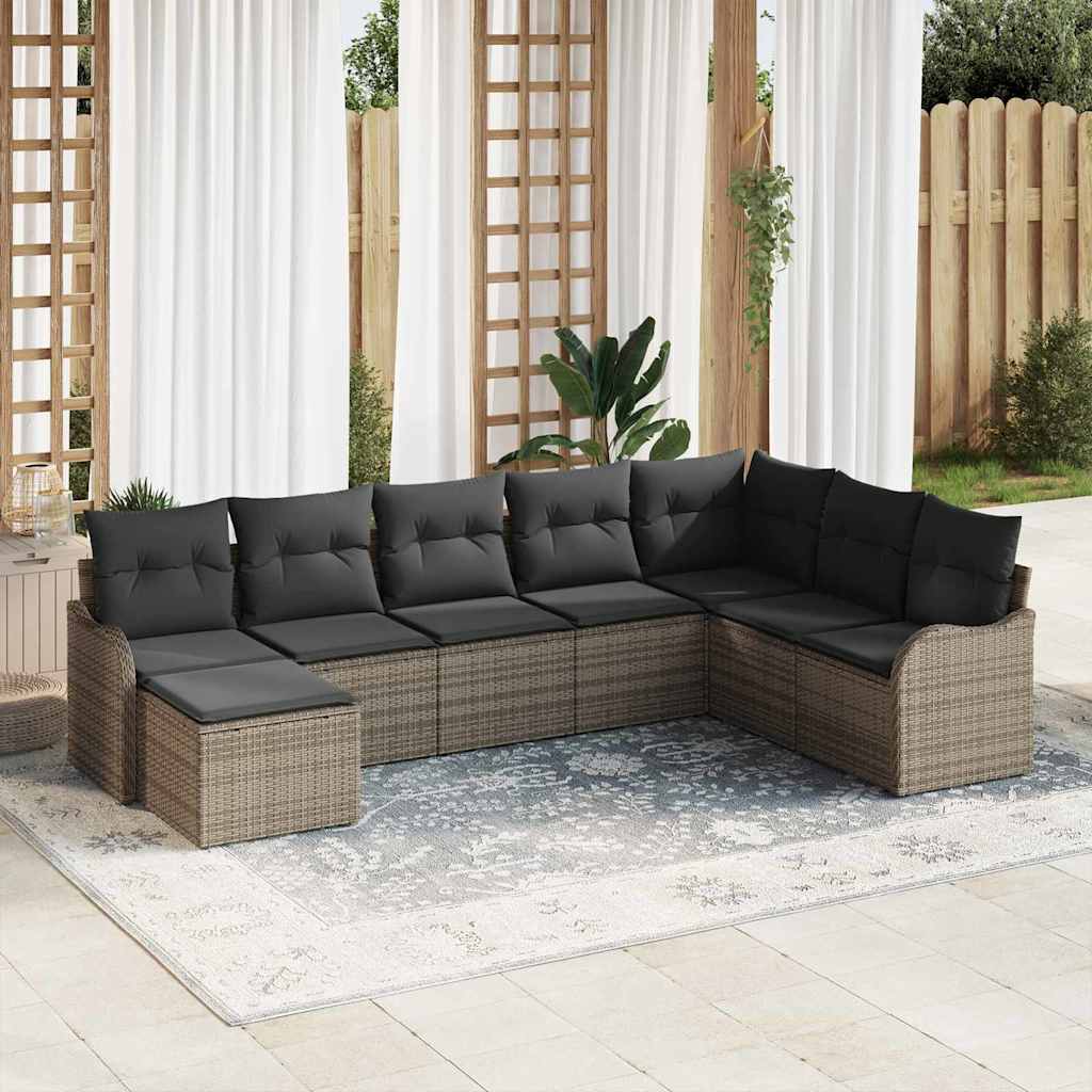 Gartensofa-set Schwarz Poly-Rattan