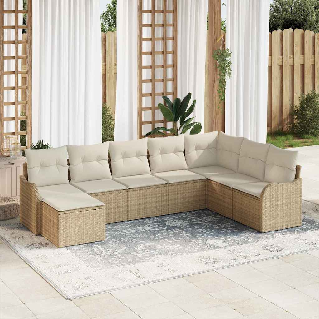 Gartensofa-set Schwarz Poly-Rattan