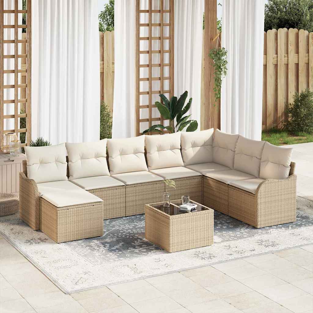 Gartensofa-set Schwarz Poly-Rattan