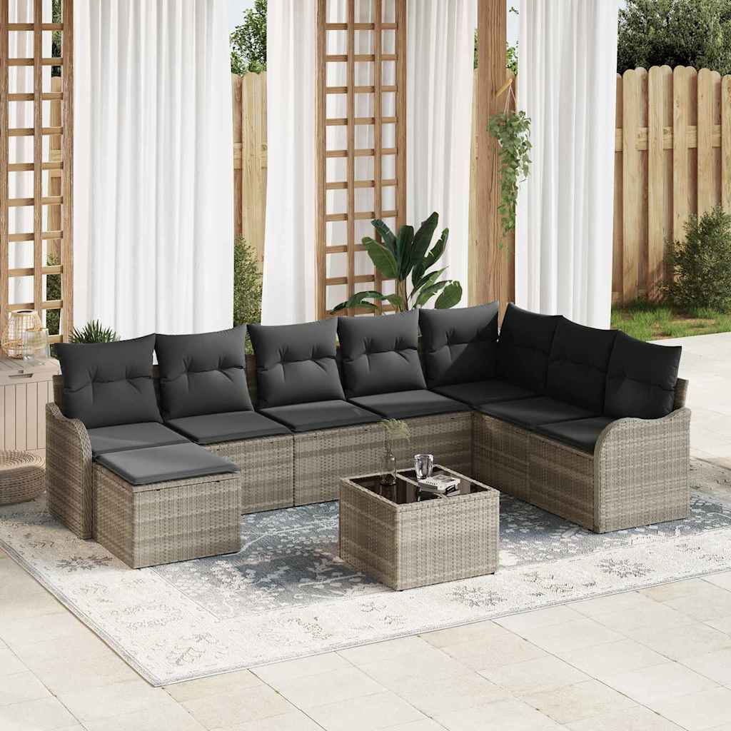 Gartensofa-set Schwarz Poly-Rattan