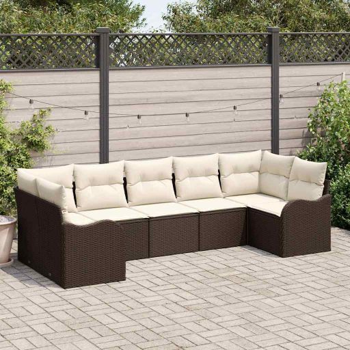 Gartensofa-set Schwarz Poly-Rattan