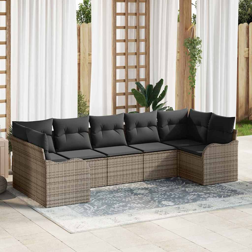 Gartensofa-set Schwarz Poly-Rattan