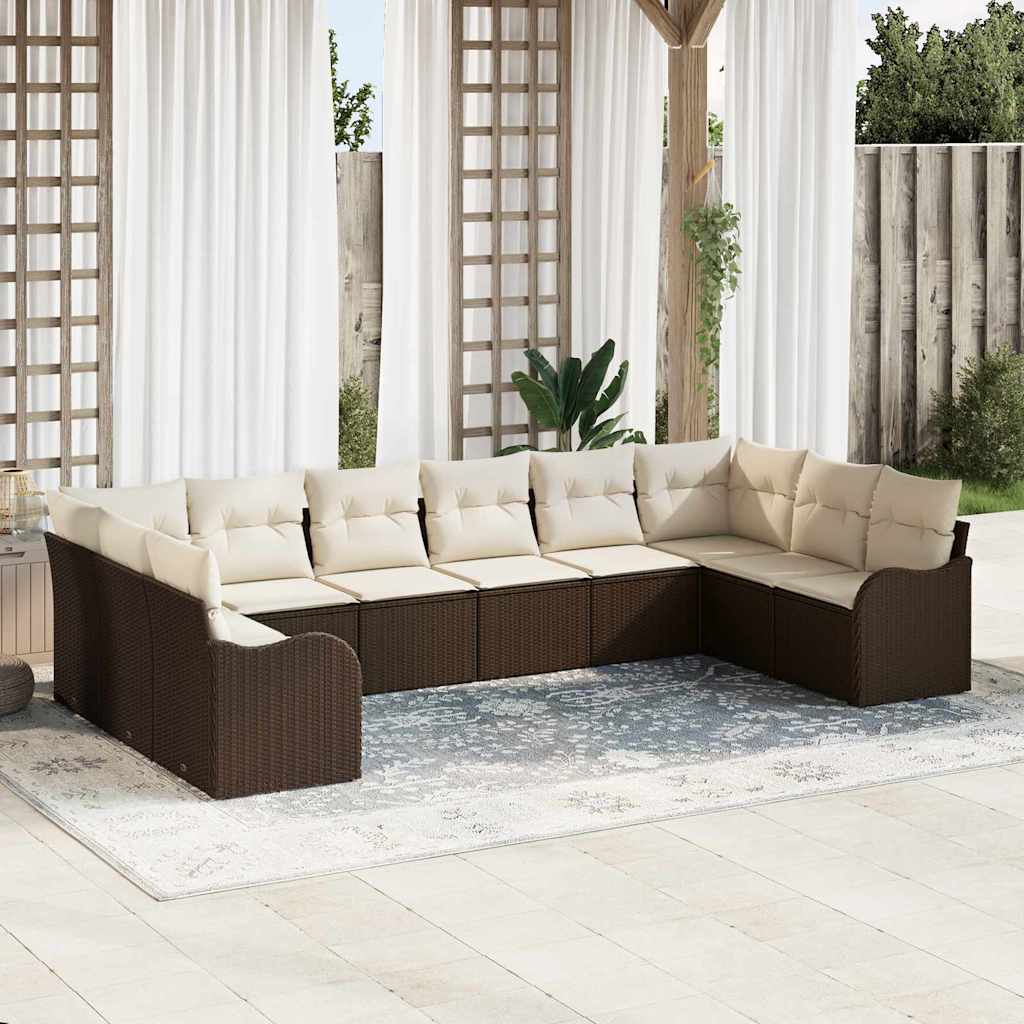Gartensofa-set Schwarz Poly-Rattan
