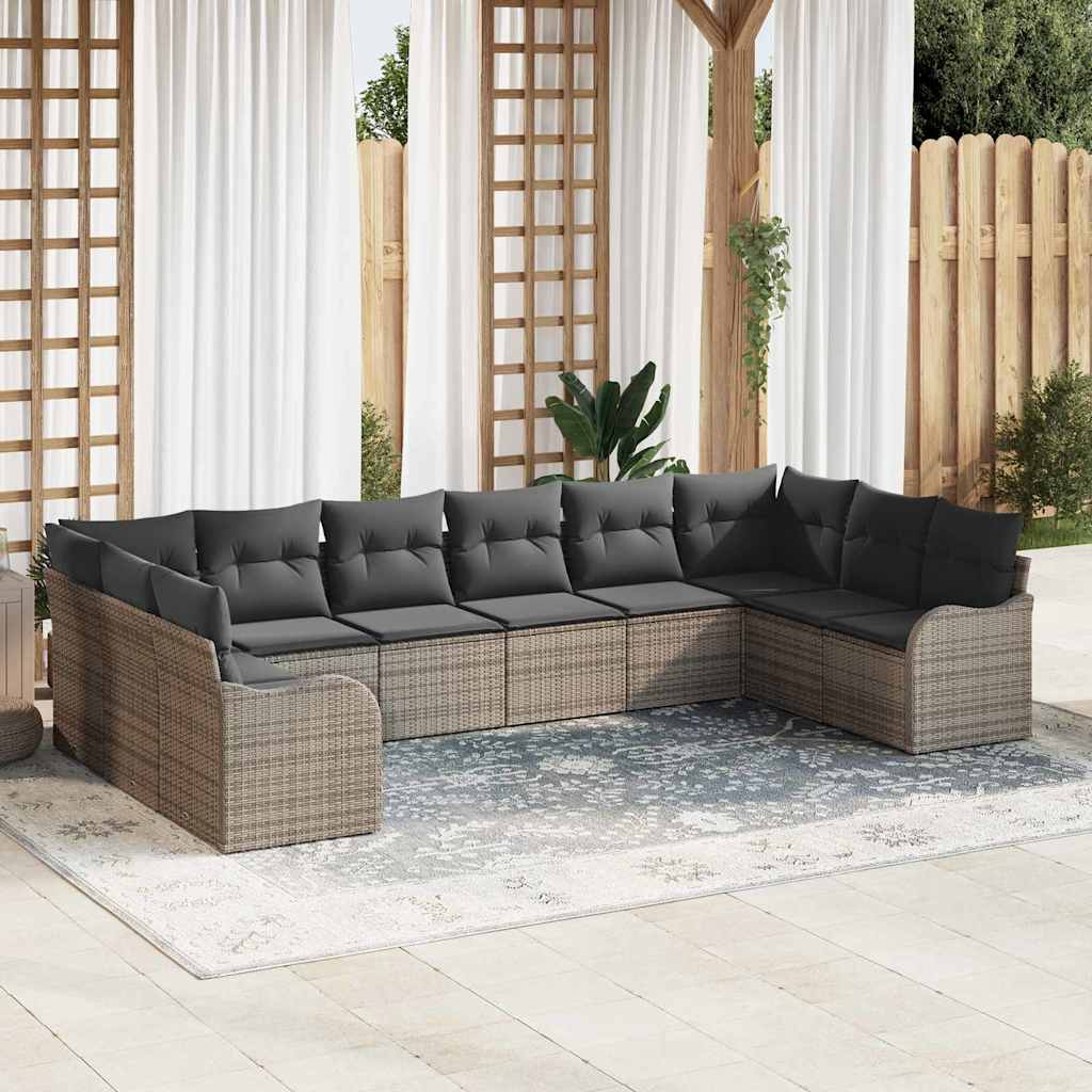 Gartensofa-set Schwarz Poly-Rattan