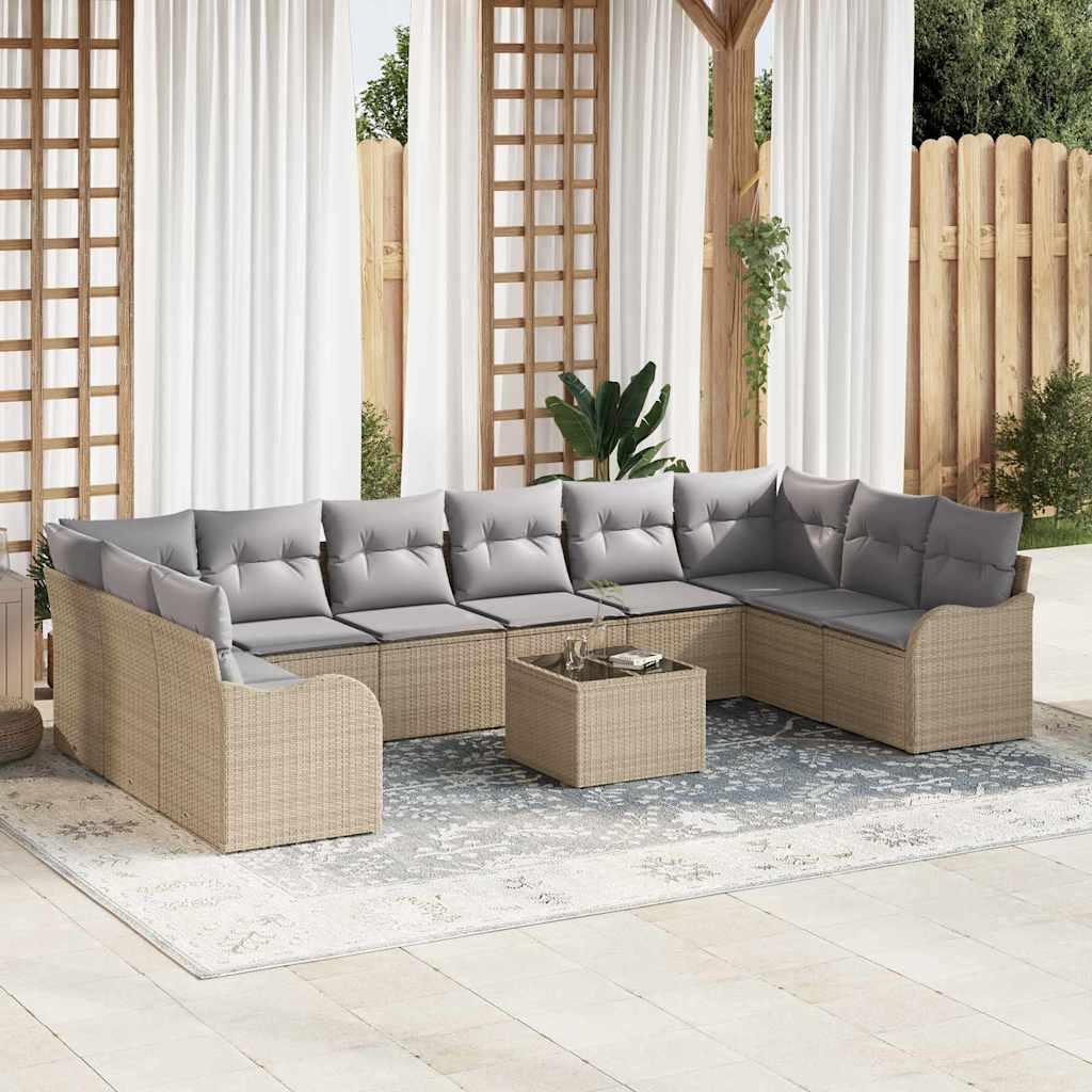 Gartensofa-set Schwarz Poly-Rattan