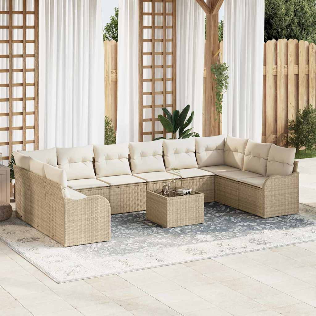 Gartensofa-set Schwarz Poly-Rattan