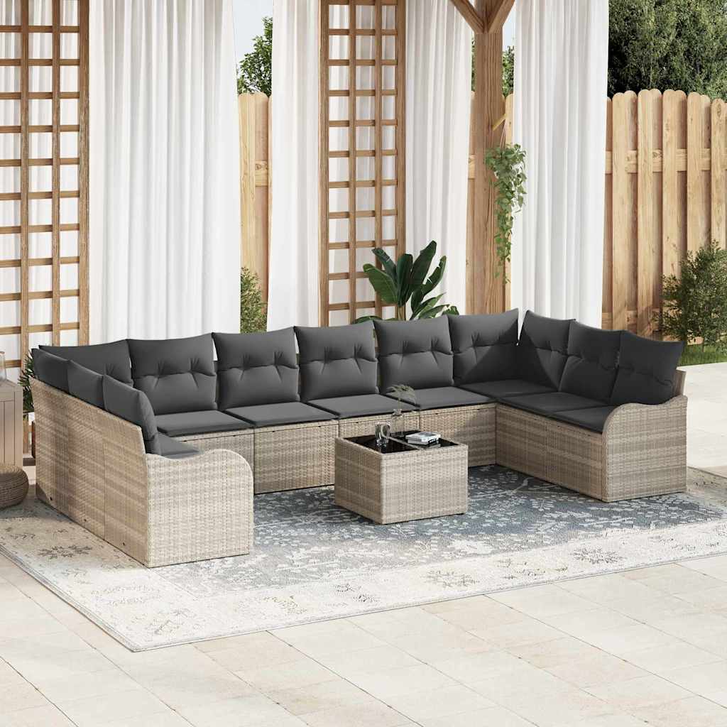 Gartensofa-set Schwarz Poly-Rattan