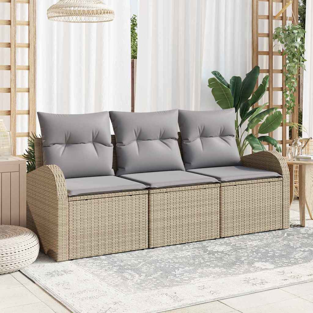 Gartensofa-set Schwarz Poly-Rattan