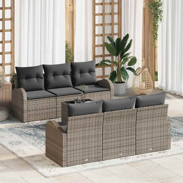 Gartensofa-set Schwarz 55 x 55 x 37 cm Poly-Rattan