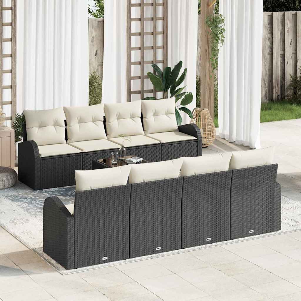 Gartensofa-set Schwarz 55 x 55 x 37 cm Poly-Rattan