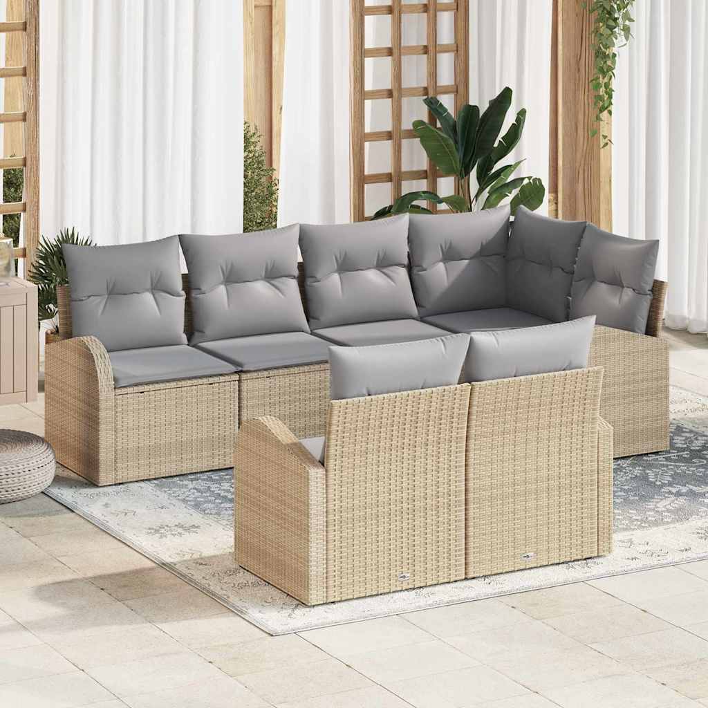 Gartensofa-set Schwarz Poly-Rattan