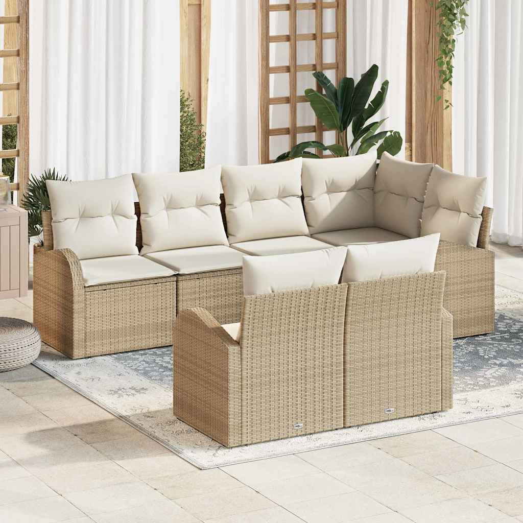Gartensofa-set Schwarz Poly-Rattan