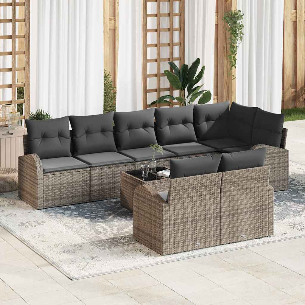 Gartensofa-set 8 pcs Poly-Rattan