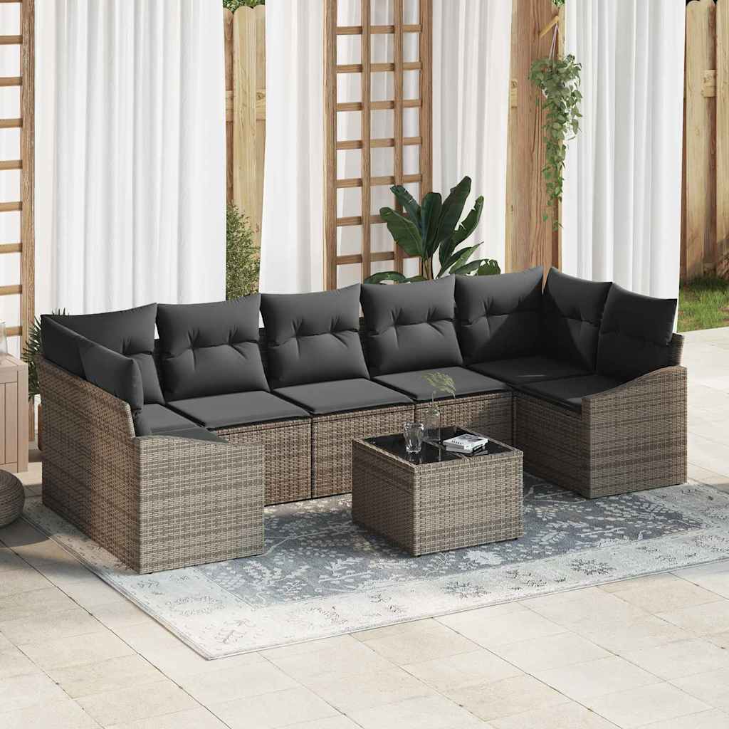 Sofa Set Schwarz und Creme 55 x 55 x 37 cm Poly-Rattan