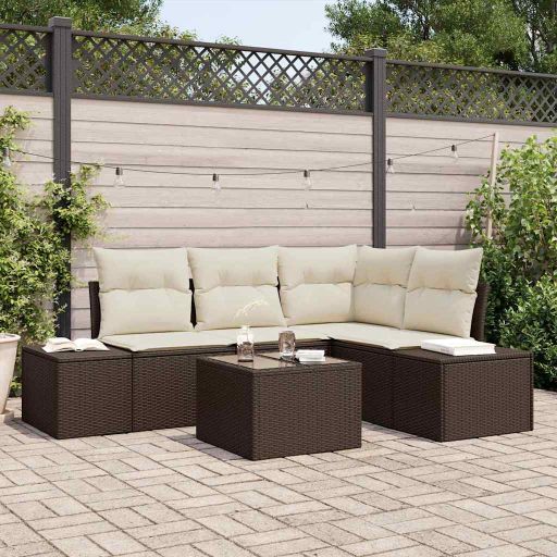 Gartensofa-set 4 pcs Schwarz Poly-Rattan