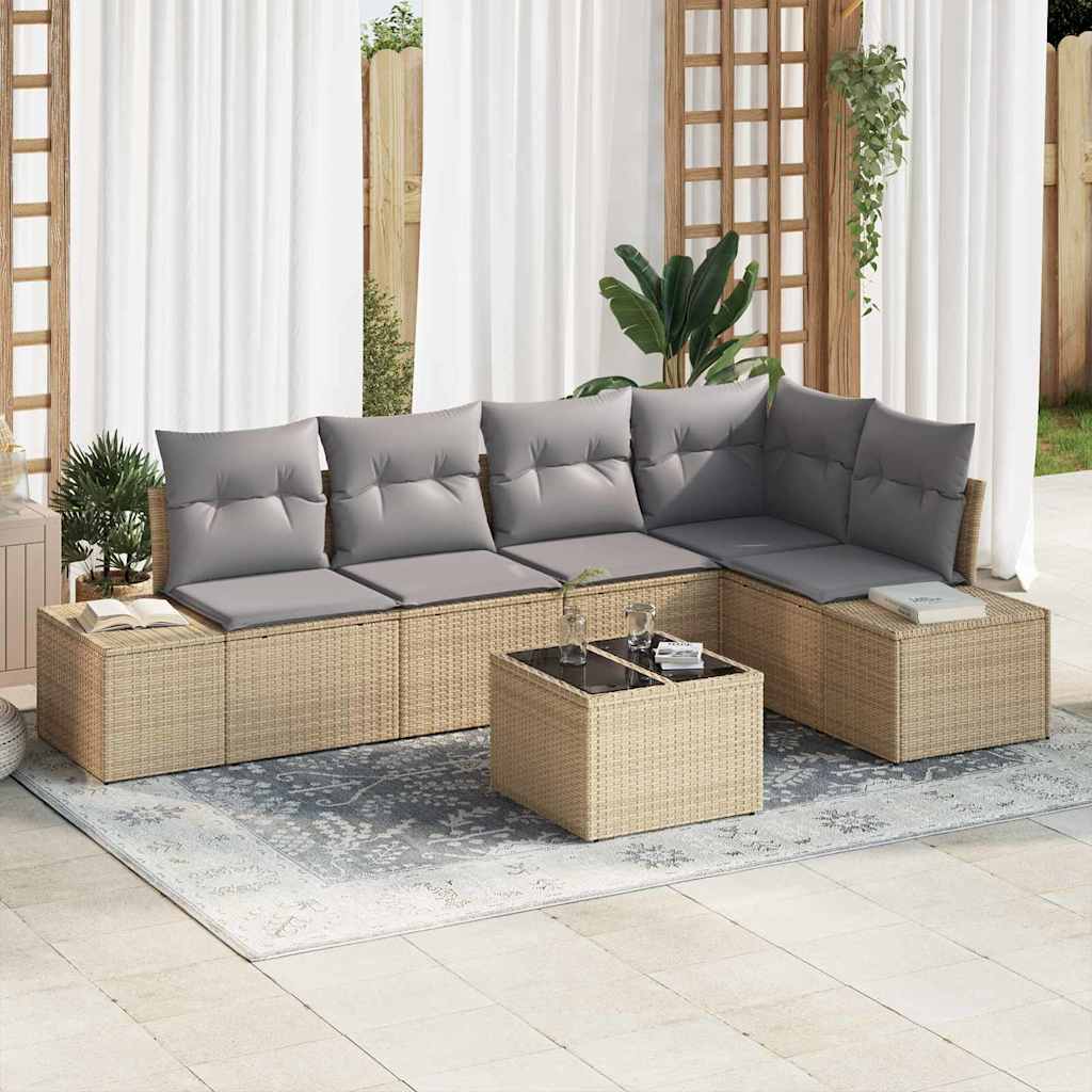 Gartensofa-set 5 pcs Schwarz Poly-Rattan