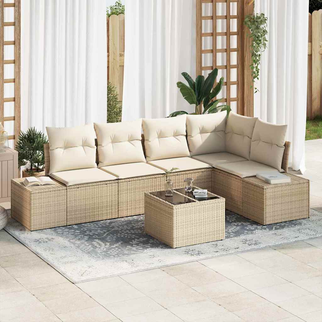 Gartensofa-set 5 pcs Schwarz Poly-Rattan