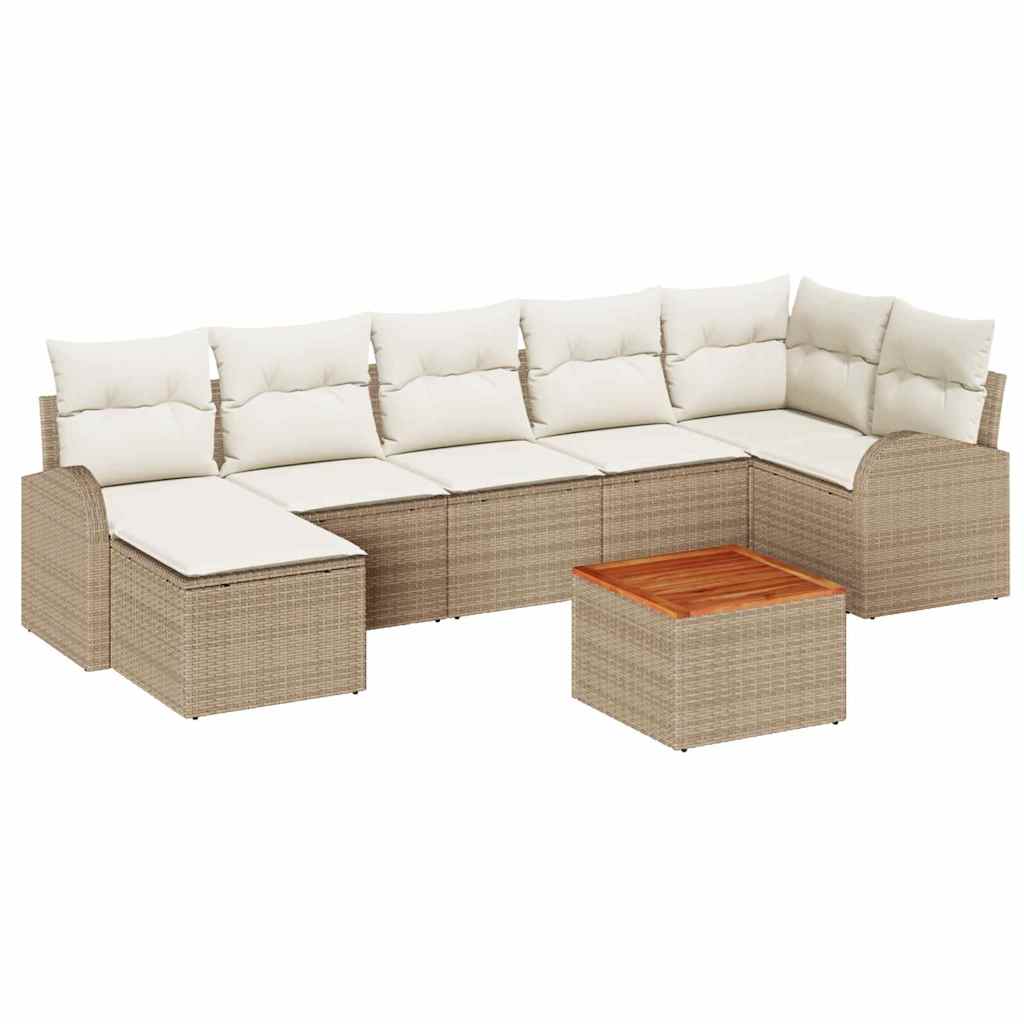 Garten-Sofa-Set 8 pcs Schwarz Poly Rattan