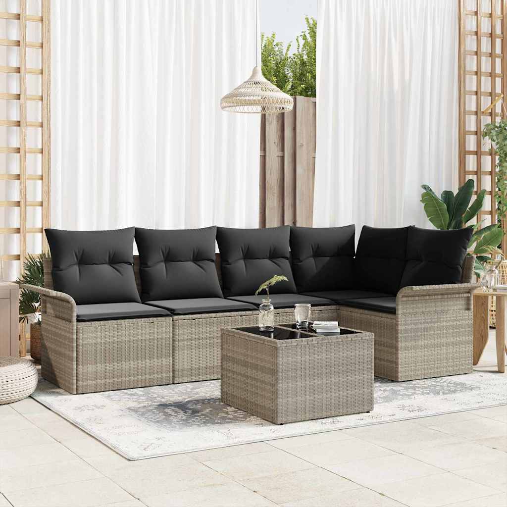 Gartensofa-set mit Speicher 5 pcs Schwarz Poly-Rattan