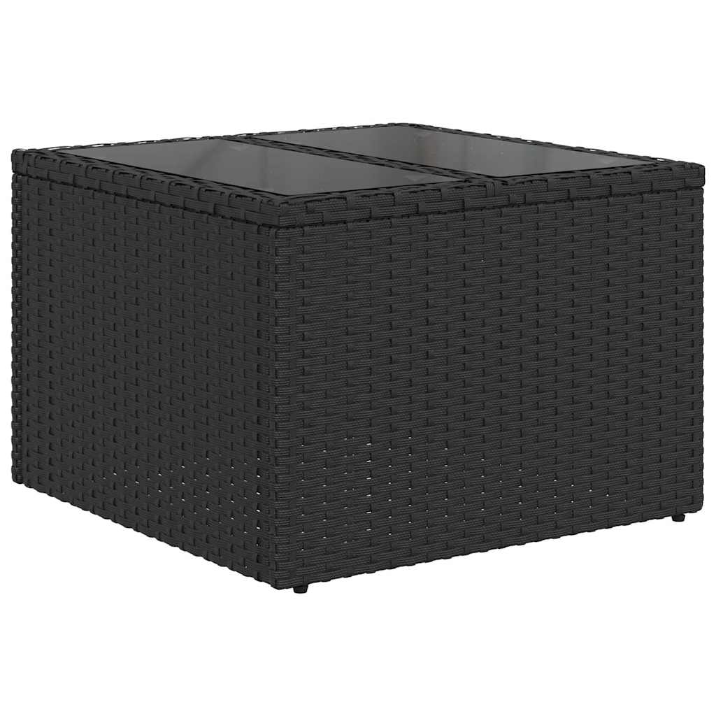 Garten-Sofa-Set mit Kissen mit Speicher 7 pcs Schwarz und Creme